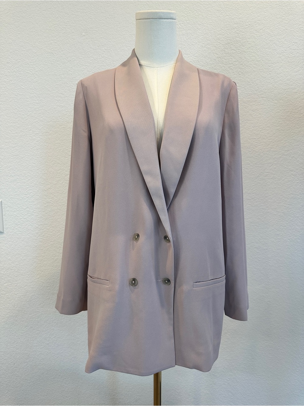 NWT Express Blush Double Breasted Blazer Medium Shawl Collar